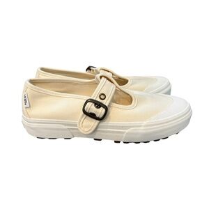 NWOB Vans Style 93 Mary Jane Cream Canvas Buckle Slip-On Sneakers Size 7